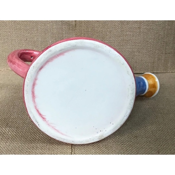 Floral Ceramic Watering Can Planter Hand Painted Spring Happiness Whimsical - Picture 9 of 9